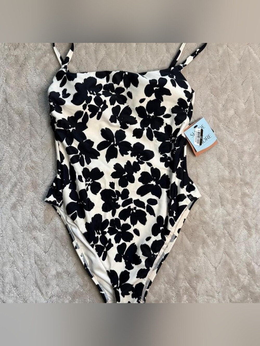 Target Black & White Floral Girls One-Piece Swimsuit